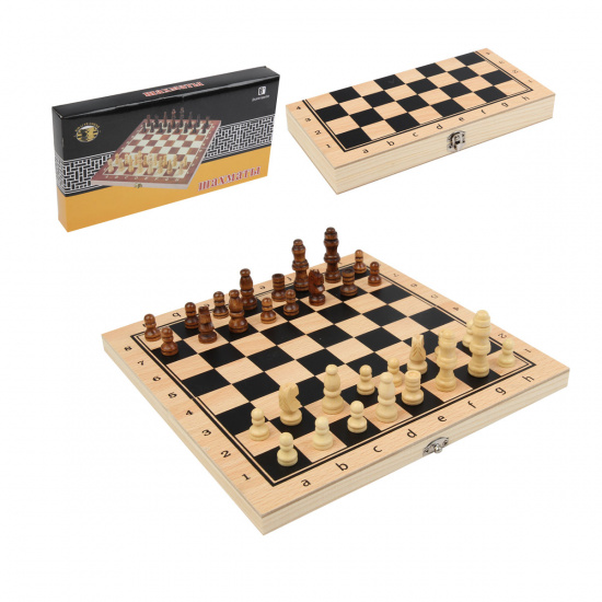 Игра настольная Шахматы 24*24см Рыжий кот поле деревянное фигуры пластиковые AN02583