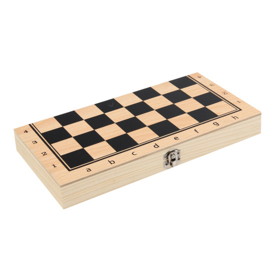 Игра настольная Шахматы, шашки, нарды 24*24см Рыжий кот поле деревянное фигуры деревянные AN02592