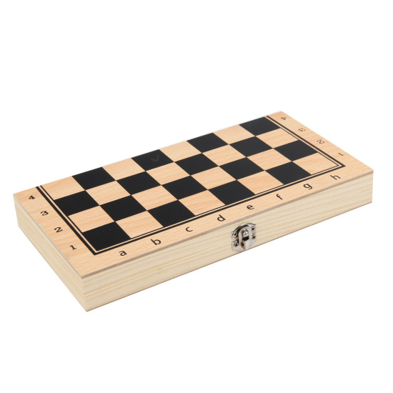 Игра настольная Шахматы, шашки, нарды 29*29см Рыжий кот поле деревянное фигуры деревянные AN02593