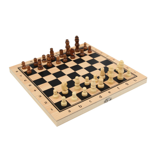 Игра настольная Шахматы, шашки, нарды 34*34см Рыжий кот поле деревянное фигуры деревянные AN02594