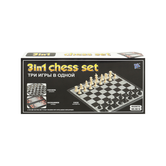 Игра настольная 30*30 см, пластик Шахматы, шашки, нарды Рыжий кот И-0151
