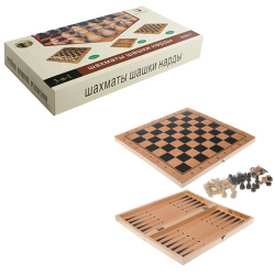 Игра настольная Шахматы магнитные 34*34см дерево D31788