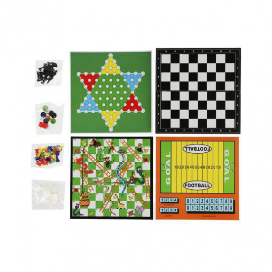 Игра настольная пластик (шахматы, кит.шашки, футбол, змеи и лесницы) Играем вместе 336894