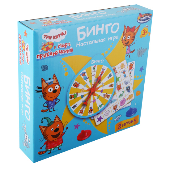 Игра настольная, Три кота, Играем вместе, Бинго, картонная коробка, 385233