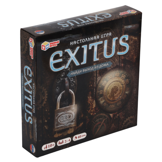 Игра настольная, Exitus Найти выход из дома, картон, пластик, Умные игры, 324785