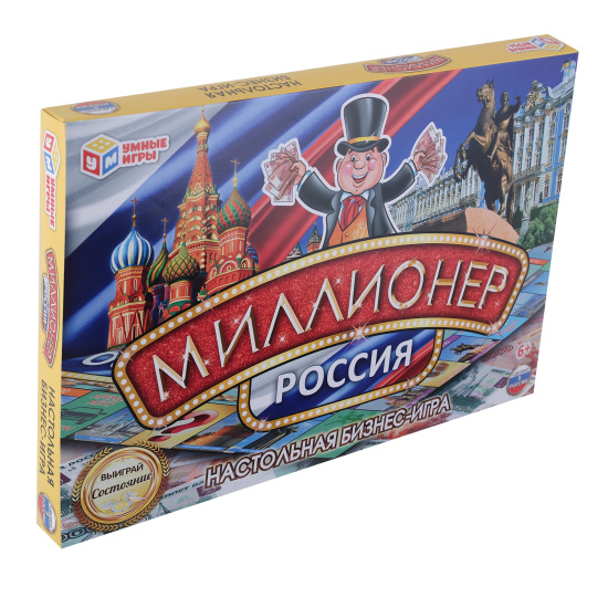 Игра настольная, Россия, Миллионер, картон, пластик, Умные игры, 242133