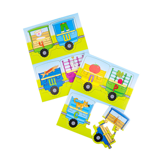 Игра развивающая Bright kids Синий трактор Учим алфавит и цвета картон Рыжий кот ИН-6143