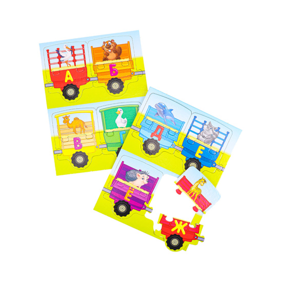Игра развивающая Bright kids Веселый трактор Учим азбуку и цвета картон Рыжий кот ИН-6144