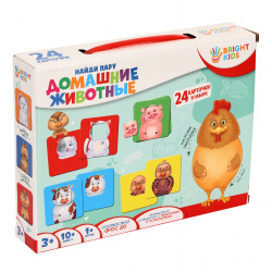 Игра развивающая Bright kids Найди пару Домашние животные картон Рыжий кот ИН-4272