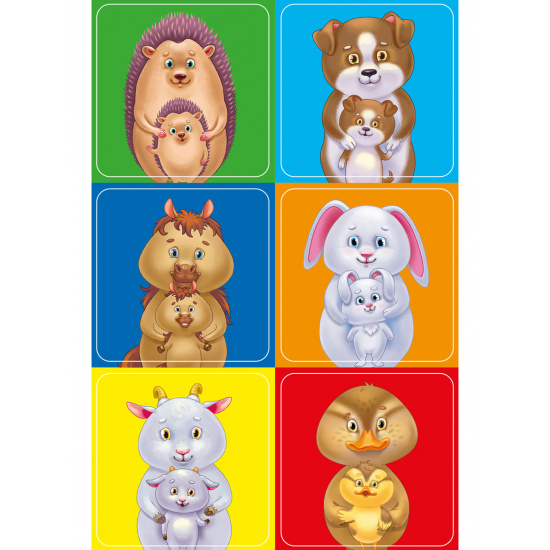 Игра развивающая Bright kids Найди пару Мамы и малыши картон Рыжий кот ИН-4275