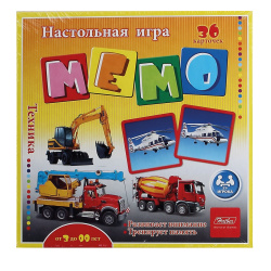 Игра развивающая МЕМО 36 карт Техника 36Инм_16922