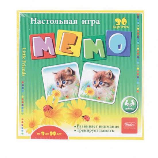 Игра развивающая МЕМО Пушистые Любимцы 36 карточек, картон Hatber 36ИнМ_11096