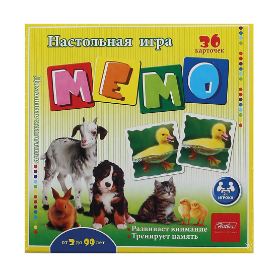 Игра развивающая МЕМО 36 карт Домашние животные 36Инм_16920
