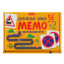 Игра развивающая МЕМО 36 карточек Hatber Дорожные знаки 36ИнМ_33907