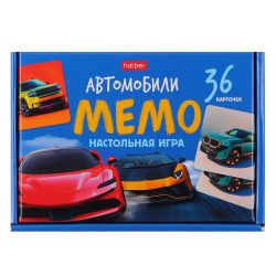 Игра развивающая, МЕМО, Автомобили, картон, Hatber, 36ИнМ_35002