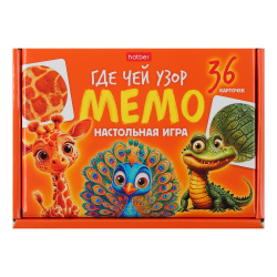 Игра развивающая, МЕМО, Где Чей Узор, картон, Hatber, 36ИнМ_35004