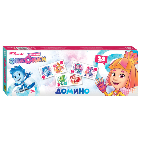 Игра настольная Домино Фиксики Аэроплан 28 шт, картон Step Puzzle 80131