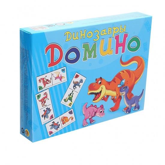 Игра настольная Домино Большое Динозавры пластик Рыжий кот ИН-1534