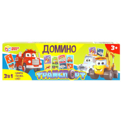 Игра настольная, Домино, Транспорт, пластик, Умные игры, 376473