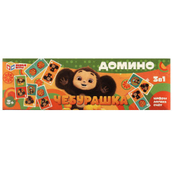 Игра настольная, Чебурашка, Домино, пластик, Умные игры, 368488