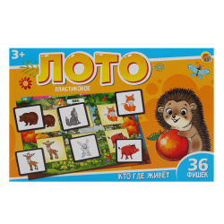 Игра настольная, Лото, Кто где живет, картон, пластик, Рыжий кот, ИН-4262