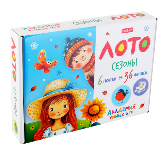 Игра настольная, Лото, Сезоны, картон, Hatber, 6ИнРЛ_34885