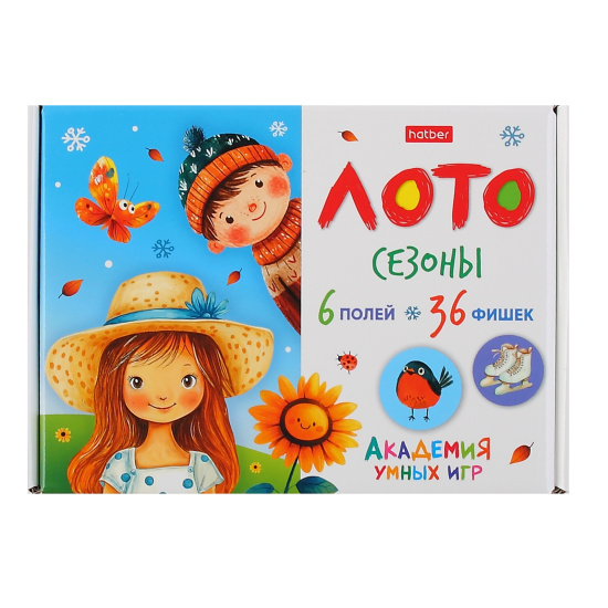 Игра настольная, Лото, Сезоны, картон, Hatber, 6ИнРЛ_34885