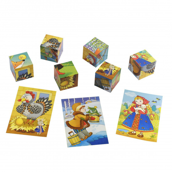 Кубики пластиковые Умные кубики Русские сказки 6 шт, пластик Айрис-пресс 27470