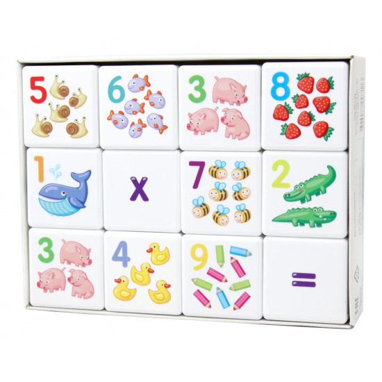 Кубики пластиковые Арифметика 12 шт, пластик Десятое Королевство 00711
