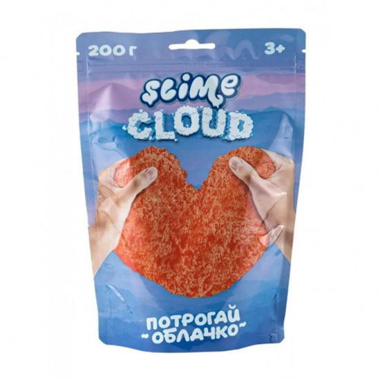 Слайм Рассветные облака с ароматом персика 200гр, ароматизированный, оранжевый неоновый Slime S130-31