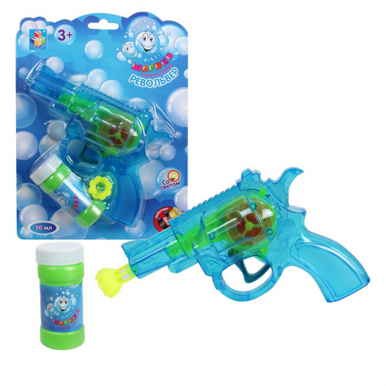 Мыльные пузыри с игрушкой Мы-шарики 50мл, пистолет для пускания мыльных пузырей 1toy Т58740