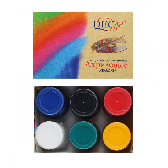 Краска акриловая 6 цветов, 40мл, картонная коробка Экспоприбор 24-6.40-50