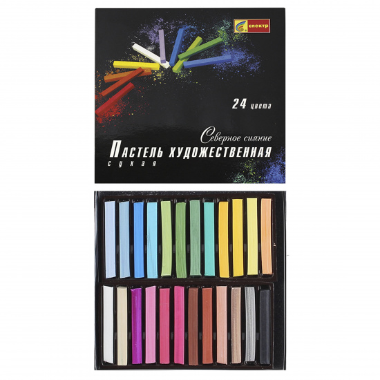 Пастель художественная сухая, 24 цвета, картонная коробка Северное сияние Спектр 06с-406