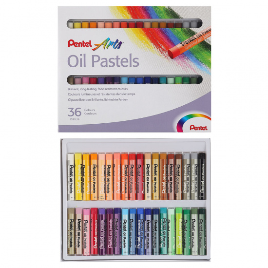 Пастель художественная масляная, 36 цветов, картонная коробка Pentel PHN4-36/PHN-36U