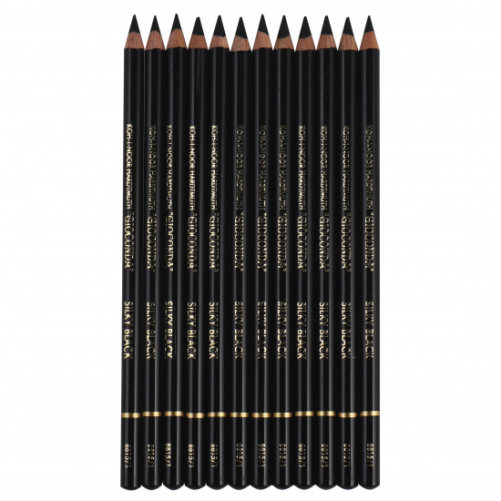 Набор карандашей художественных 12шт KOH-I-NOOR Gioconda l-175мм d-3.8мм мягкий 8815 B/1/8815001001KS черный