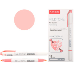 Маркер для скетчинга двусторонний 1-4мм Хатбер-М Mildtone Pastel HL розовый 060863