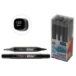 Маркер д/скетчинга двухст 3-6,2мм Fantasia black M-5012-120