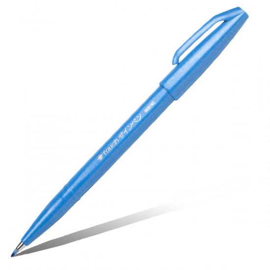 Фломастер-кисть Pentel Brush Sign Pen SES15C-S голубой