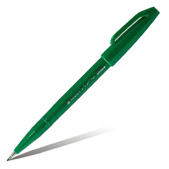 Фломастер-кисть Pentel Brush Sign Pen SES15C-D зеленый