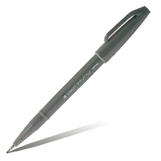Фломастер-кисть Pentel Brush Sign Pen SES15C-N серый