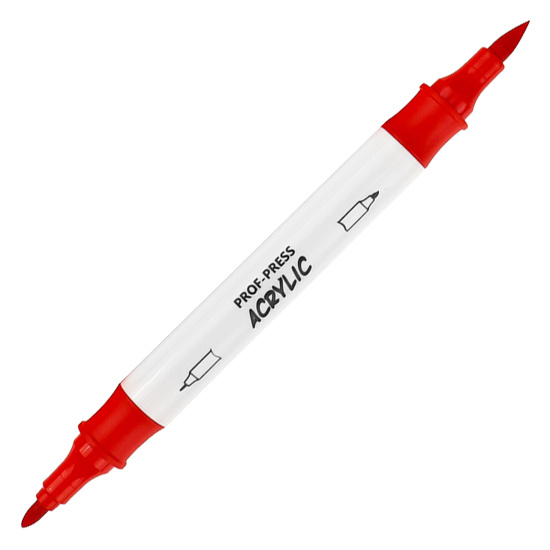 Набор акриловых маркеров, пулевидный, кистевидный, 1-4 мм, двусторонние, 48 цветов, пластиковая коробка, Проф-Пресс, МП-4865