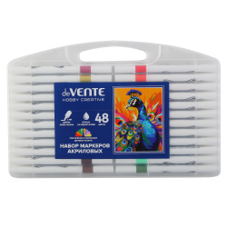 Набор акриловых маркеров, пулевидный, 2 мм, 48 цветов, пластиковая коробка, Hobby creative, Classic&Pastel, deVENTE, 5044504