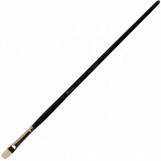 Кисть щетина, плоская, №4, длинная ручка, дерево Pinax 114004