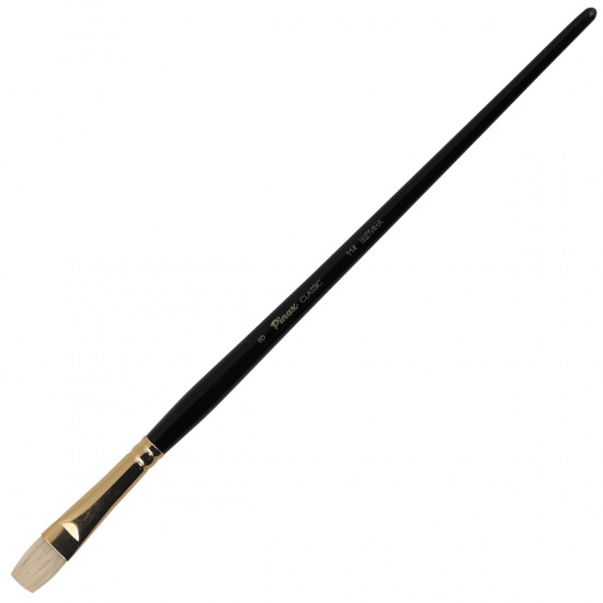Кисть щетина, плоская, №8, длинная ручка, дерево Pinax 114008