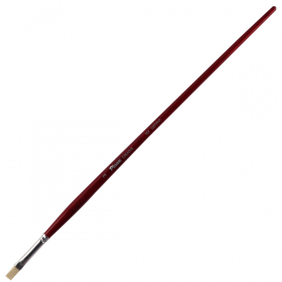 Кисть щетина, плоская, №3, длинная ручка, дерево Pinax 104003