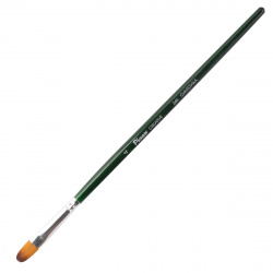 Кисть синтетика, плоская овальная, №4, короткая ручка, дерево Pinax 346004