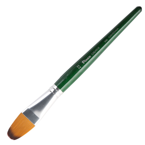 Кисть синтетика, плоская овальная, №22, короткая ручка, дерево Pinax 346022