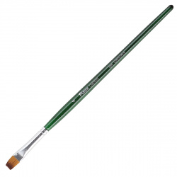 Кисть синтетика, плоская, №4, короткая ручка, дерево Pinax 344004