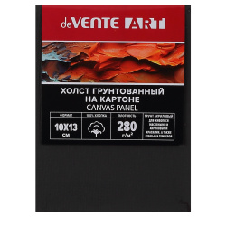 Холст на картоне 10*13 100% хлопок 280гр мелкое зерно deVENTE ART 8150428 черный