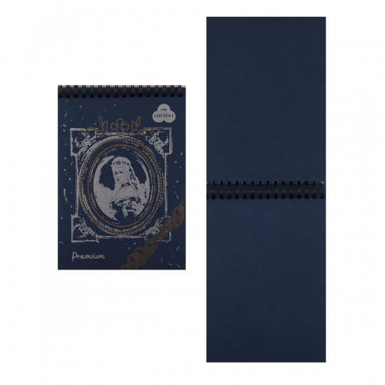 Блокнот для пастели А5, 30 листов, офсет 160 г/кв.м, 40% хлопка, цвет синий Night blue Лилия Холдинг БPr-8369